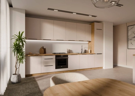 Küchenmöbelset Soela 390 cm perfekte Küchenschränke für moderne Einrichtungen dezente und natürliche Farben