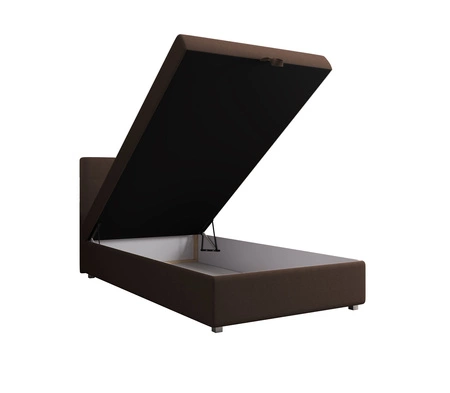 Boxspringbett Flint 120x200 braun im modernen skandinavischen Stil mit gepolstertem Kopfteil Bett mit Staukasten