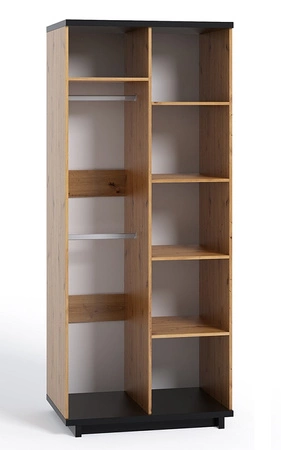 Schlafzimmermöbel-Set Simi Eiche artisan / schwarz modernes Design Schlafzimmermöbel-Set aus hochwertiger Schichtstoffplatte