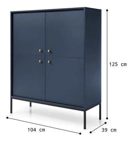 Möbelset Mono Dunkelblau Minimalistisches Design Wohnzimmermöbelset oder für das Wohnzimmer stilvoller goldener Griff