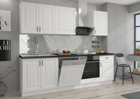 Snow Küchenmöbel-Set 250 cm Schränke sehen in skandinavischen klassischen und modernen Interieurs großartig aus