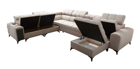 Ecksofa mit Schlaffunktion Bolmso VIII graphit rechts elegantes und bequemes Ecksofa mit Schublade ideal für geräumige Innenräume