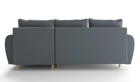 Ecksofa mit Schlaffunktion Rovigo grau blau rechts elegantes Ecksofa in skandinavischer Form großes Bettzeugfach