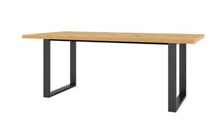 Halle Tisch 100x200 cm Eiche wotan stilvolles Design stabile Konstruktion ideal für Wohnzimmer Esszimmer und Wohnzimmer