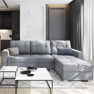 Das rechte Ecksofa Aldo in Esche grau mit Schlaffunktion garantiert höchsten Komfort und Funktionalität