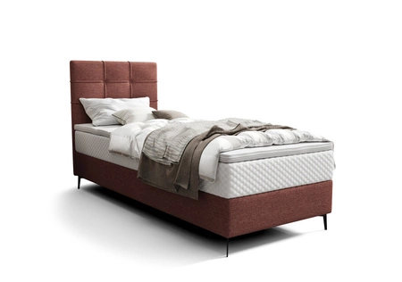Boxspringbett Irvine 80x200 Ziegelstein stilvolles Bett mit Bettzeugablage und hohem Kopfteil besticht durch sein elegantes Design