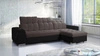 Ecksofa mit Schlaffunktion Luigi braun/schwarz rechtes Ecksofa mit zwei Bettkästen Stoff mit interessanter Struktur