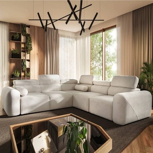 Ecksofa mit Schlaffunktion Cantare III elfenbeinfarben rechte Ecke komfortables und stilvolles Ecksofa für das Wohnzimmer zwei Container für Bettzeug