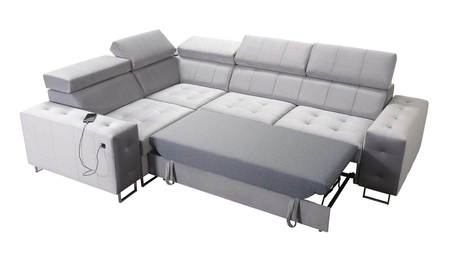 Ecksofa mit Schlaffunktion Hampton II quarzrosa linke Seite stilvolles Ecksofa Bett weicher Samtpolsterstoff