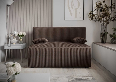 Brandon Schlafsofa braun modernes Design und breite Funktionalität dreidimensionalen Stoff mit ausdrucksstarken Streifen