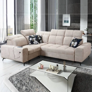 Buffalo II Ecksofa mit Schlaffunktion beige links funktionelles und stilvolles Ecksofa mit verstellbaren Kopfstützen