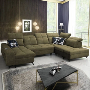 Ecksofa mit Schlaffunktion Buffalo VI olive links funktionelles und stilvolles Ecksofa mit drei Bettkästen