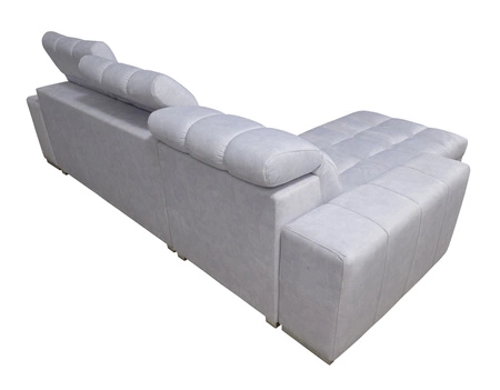 Ecksofa mit Schlaffunktion Luigi grau / schwarz links Ecksofa mit zwei Bettkästen Stoff mit einer interessanten Struktur