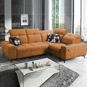 Ecksofa mit Schlaffunktion Buffalo II honey right funktionelles und stilvolles Ecksofa mit verstellbaren Kopfstützen