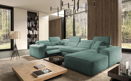 Ecksofa mit Schlaffunktion Viano IV Lux patina rechts Design-Ecksofa mit ausziehbarem Fußteil großer Bettzeugbehälter
