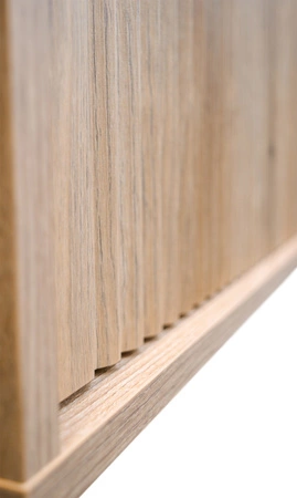 Osaka Wandschrank Eiche evoke / schwarz minimalistisches Design akzentuiert durch trendige Farben hohe Metallbeine schwarz geschmackvoll geriffelte Front