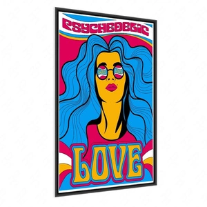 Hippie-Stil Poster 70x100 gerahmt Poster präzise Druck mit stilvollen Grafiken perfekte Dekoration für Wohnzimmer oder Schlafzimmer