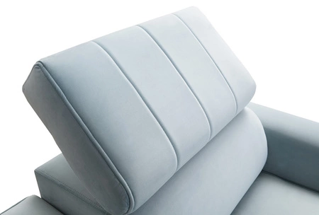 Rava Sessel graphit praktischer und bequemer Sessel für das Wohnzimmer mit verstellbarer Kopfstütze und weicher Samtstoffablage