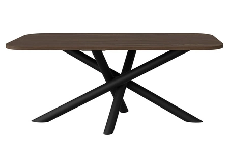 Lyon Tisch 90x185 cm wisconsin walnuss / schwarz stilvoller Esstisch auf Designer-Spinnenbeinen höhenverstellbar