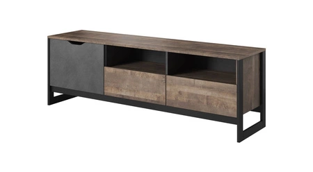 RTV-Schrank Holte 161 cm Eiche grange sand / matera modernes Design und Vollauszugssystem der Schubladen