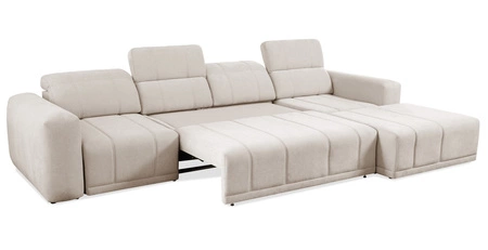 Ecksofa mit Schlaffunktion Cetara XII grau rechte Seite stilvolles Design bequeme verschiebbare Rückenlehnen zwei Bettkästen