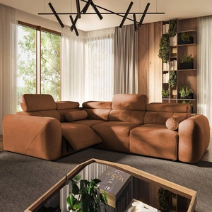 Ecksofa mit Schlaffunktion Cantare II Lux ziegelrot links Komfort-Ecksofa für Wohnzimmer mit hochklappbarem Fußteil weicher Stoff