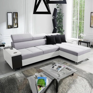 Ecksofa mit Schlaffunktion Dafni Grau-Popiel/Weiß rechtsseitig geflochten bietet Komfort und Funktionalität während der täglichen Erholung