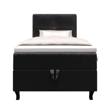 Boxspringbett Melba 120x200 graphit Bett im modernen skandinavischen Stil mit gepolstertem Kopfteil Bett mit Staukasten