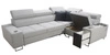 Ecksofa mit Schlaffunktion Dafni II heather / white velvet rechtes Ecksofa mit Bettzeugablage Vollauszug