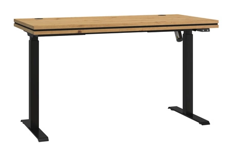 Höhenverstellbarer Schreibtisch Makana Eiche handwerklich vielseitiges und funktionelles Möbelstück mit einer 56 mm Platte für das Büro oder Jugendzimmer