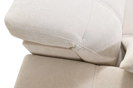 Ecksofa mit Schlaffunktion Penejos IV Lux Lachs linke Seite stilvolles Ecksofa mit bequemer ausziehbarer Fußstütze