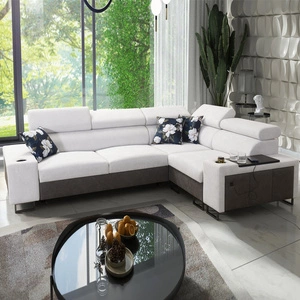 Schlafsofa Flavio II grau Esche / Graphit rechts komfortable Ecke Schlafsofa offene Bar in der Seite der Möbel