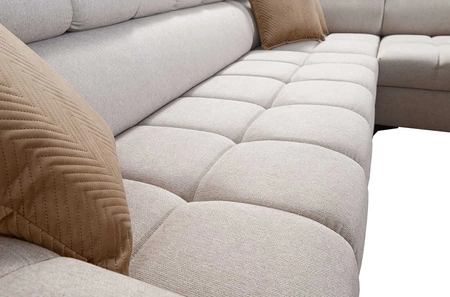 Ecksofa mit Schlaffunktion Bolmso II grün rechts Ecksofa mit Bettzeugbehälter Vollauszug in der Seite des Möbels