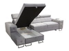 Ecksofa mit Schlaffunktion Hampton beige linke Seite stilvolle Steppung auf dem Sitz weicher Polsterstoff Ecksofa mit Verlängerung