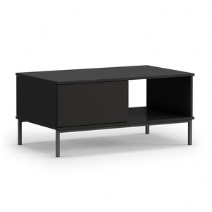 Tutti schwarz Couchtisch mit Schubladen einfache Form auf einem Metallsockel unterstützt auslaufsicher oben