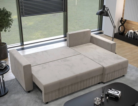 Ecksofa mit Schlaffunktion Pasco burgunderrot rechte Seite klassisches Ecksofa, das sich in jedes Dekor einfügt Ziernähte