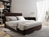 Boxspringbett Sarona 160x200 braun Bett im modernen skandinavischen Stil mit markantem Kopfteil