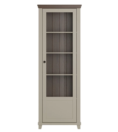 Vitrine Evora 71 cm beige / Eiche dunin rechts wird Liebhaber von ausdrucksstarken Interieur ideal für das Wohnzimmer und Esszimmer begeistern