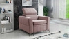 Rava Sessel lavendel rosa Praktischer und bequemer Sessel für das Wohnzimmer mit verstellbarer Kopfstütze und einem Staufach aus weichem Samtstoff