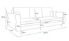 Wilkins Sofa mit Schlaffunktion blau elegantes Sofa für Wohnzimmer im skandinavischen Stil geschwungene Seiten verleihen Charakter
