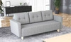 Sofa Telsze hellgrau elegantes Sofa für Wohnzimmer in skandinavischer Form hohe Holzbeine Container für Bettzeug 