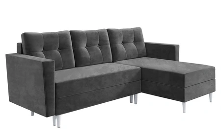 Ecksofa mit Schlaffunktion Telsze grau universal elegantes Ecksofa in skandinavischer Form großes Bettzeugfach