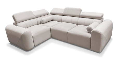 Ecksofa mit Schlaffunktion Cantare II beige links bequemes Ecksofa für Wohnzimmer mit stilvollem Charakter weicher Stoff