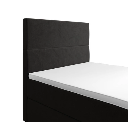 Boxspringbett Bing 100x200 graphit im modernen skandinavischen Stil mit gepolstertem Kopfteil Bett mit Staukasten
