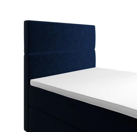 Boxspringbett Bing 100x200 dunkelblau im modernen skandinavischen Stil mit gepolstertem Kopfteil Bett mit Staukasten