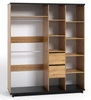 Spiegelschrank Simi 180 cm Eiche artisan / schwarz minimalistisches Design klassische Form ideale Garderobe für ein Schlafzimmer Kleiderschrank oder Flur 