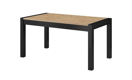 Klapptisch Aktiv 90x160-200-240 cm Eiche taurus / schwarz klassische Form perfekt für das Esszimmer widerstandsfähige Platte