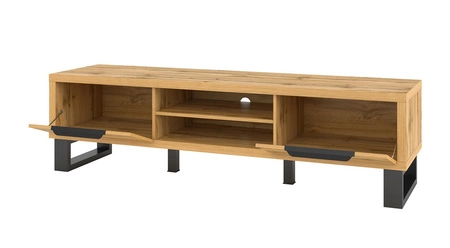 RTV Schrank Halle 180 cm Eiche wotan modernes Design Metallrahmen schwarz RTV Schrank loft industrial style