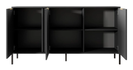 Golden Möbelset anthrazit modernes Design Schrankwand für Wohnzimmer oder Sitzungssaal Goldkante Griff