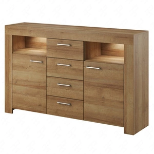 Kommode Neba 155 cm Eiche riviera modernes Möbeldesign Hochwertige Kommodenkante mit speziellem ABS-Furnier veredelt